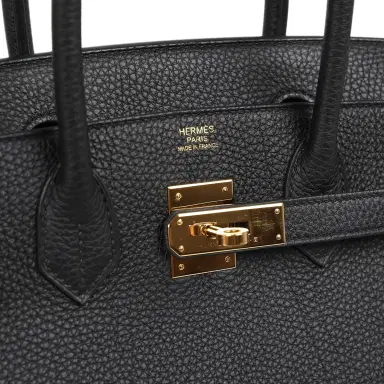 HERMÈS Pre-owned Hermes Birkin 30 Black Togo Gold Hardware | Thumbnail 7 HERMÈS Pre-owned Hermes Birkin 30 Black Togo Gold Hardware | Thumbnail 7