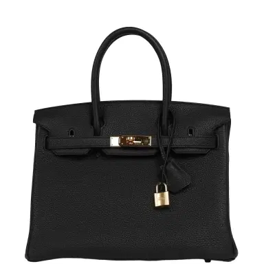 HERMÈS Pre-owned Hermes Birkin 30 Black Togo Gold Hardware | Thumbnail 1 HERMÈS Pre-owned Hermes Birkin 30 Black Togo Gold Hardware | Thumbnail 1