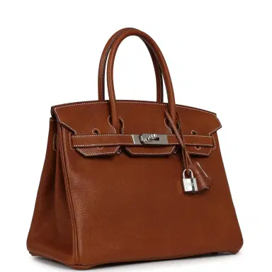 HERMÈS Pre-owned Hermes Birkin 30 Fauve Barenia Faubourg Palladium Hardware | Thumbnail 2 HERMÈS Pre-owned Hermes Birkin 30 Fauve Barenia Faubourg Palladium Hardware | Thumbnail 2