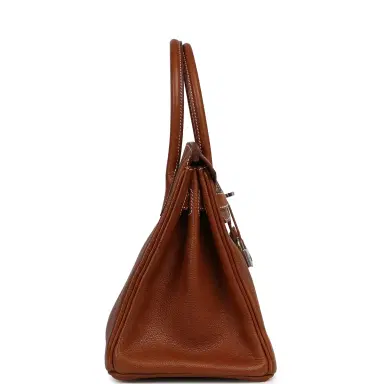 HERMÈS Pre-owned Hermes Birkin 30 Fauve Barenia Faubourg Palladium Hardware | Thumbnail 3 HERMÈS Pre-owned Hermes Birkin 30 Fauve Barenia Faubourg Palladium Hardware | Thumbnail 3