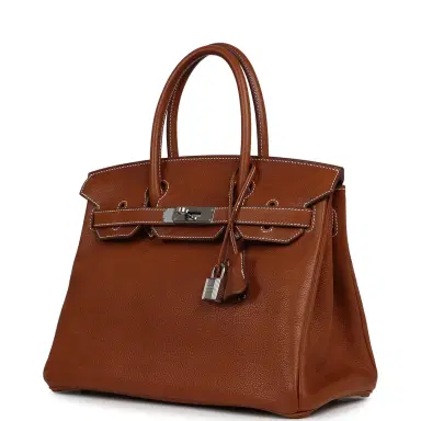 HERMÈS Pre-owned Hermes Birkin 30 Fauve Barenia Faubourg Palladium Hardware | Thumbnail 5 HERMÈS Pre-owned Hermes Birkin 30 Fauve Barenia Faubourg Palladium Hardware | Thumbnail 5