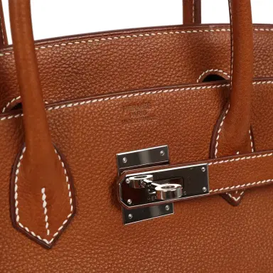 HERMÈS Pre-owned Hermes Birkin 30 Fauve Barenia Faubourg Palladium Hardware | Thumbnail 7 HERMÈS Pre-owned Hermes Birkin 30 Fauve Barenia Faubourg Palladium Hardware | Thumbnail 7