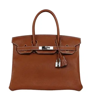 HERMÈS Pre-owned Hermes Birkin 30 Fauve Barenia Faubourg Palladium Hardware | Thumbnail 1 HERMÈS Pre-owned Hermes Birkin 30 Fauve Barenia Faubourg Palladium Hardware | Thumbnail 1