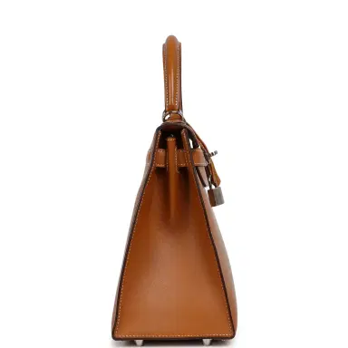 HERMÈS Pre-owned Hermes Kelly Sellier 28 Naturel Sable Butler Palladium Hardware | Thumbnail 3 HERMÈS Pre-owned Hermes Kelly Sellier 28 Naturel Sable Butler Palladium Hardware | Thumbnail 3