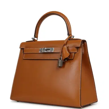 HERMÈS Pre-owned Hermes Kelly Sellier 28 Naturel Sable Butler Palladium Hardware | Thumbnail 5 HERMÈS Pre-owned Hermes Kelly Sellier 28 Naturel Sable Butler Palladium Hardware | Thumbnail 5