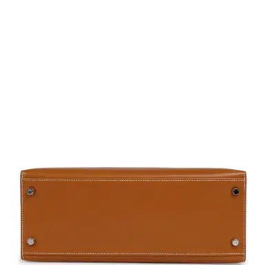 HERMÈS Pre-owned Hermes Kelly Sellier 28 Naturel Sable Butler Palladium Hardware | Thumbnail 6 HERMÈS Pre-owned Hermes Kelly Sellier 28 Naturel Sable Butler Palladium Hardware | Thumbnail 6