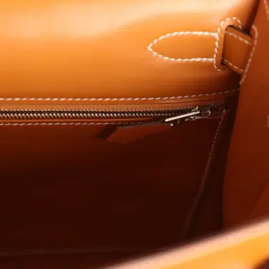 HERMÈS Pre-owned Hermes Kelly Sellier 28 Naturel Sable Butler Palladium Hardware | Thumbnail 8 HERMÈS Pre-owned Hermes Kelly Sellier 28 Naturel Sable Butler Palladium Hardware | Thumbnail 8