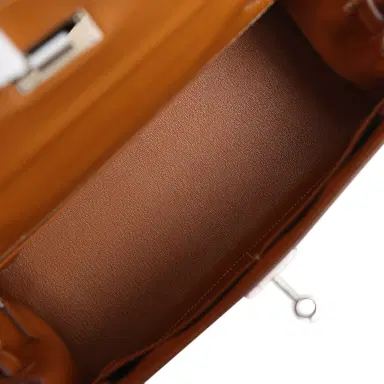 HERMÈS Pre-owned Hermes Kelly Sellier 28 Naturel Sable Butler Palladium Hardware | Thumbnail 9 HERMÈS Pre-owned Hermes Kelly Sellier 28 Naturel Sable Butler Palladium Hardware | Thumbnail 9