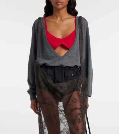 Prada Silk crêpe de chine bra top | Thumbnail 2 Prada Silk crêpe de chine bra top | Thumbnail 2
