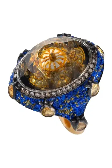SEVAN BICAKCI Yellow Sapphire Brown Diamond Ottoman Architecture Ring | Thumbnail 1 SEVAN BICAKCI Yellow Sapphire Brown Diamond Ottoman Architecture Ring | Thumbnail 1