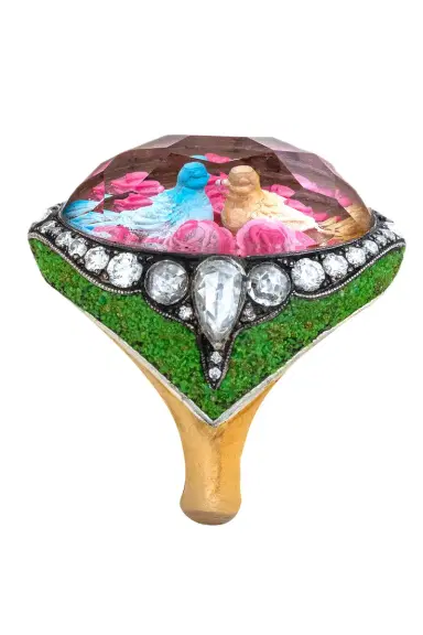 SEVAN BICAKCI Diamond Lovebirds Mosaic Ring | Thumbnail 2 SEVAN BICAKCI Diamond Lovebirds Mosaic Ring | Thumbnail 2