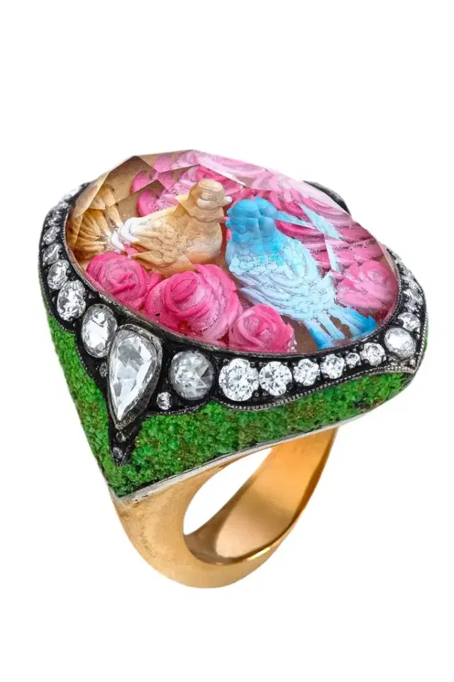 Diamond Lovebirds Mosaic Ring Diamond Lovebirds Mosaic Ring