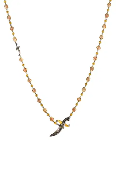 SEVAN BICAKCI Yellow White Diamond Coral Dagger Necklace | Thumbnail 1 SEVAN BICAKCI Yellow White Diamond Coral Dagger Necklace | Thumbnail 1