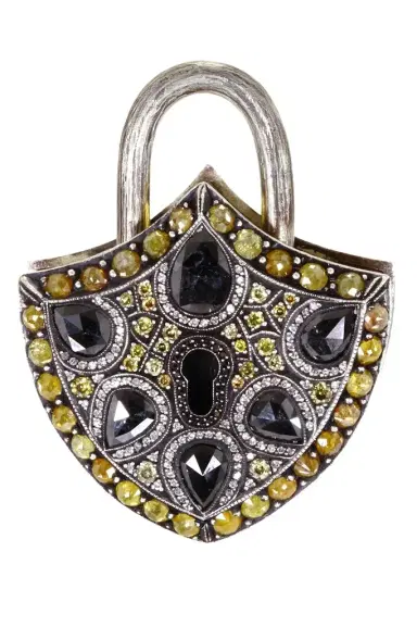 SEVAN BICAKCI Black Yellow Diamond Shield Keyhole Pendant | Thumbnail 1 SEVAN BICAKCI Black Yellow Diamond Shield Keyhole Pendant | Thumbnail 1