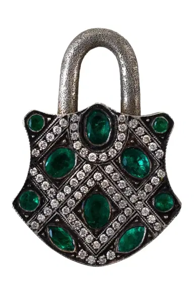 SEVAN BICAKCI Green Garnet Yellow Brown Diamond Padlock Pendant | Thumbnail 1 SEVAN BICAKCI Green Garnet Yellow Brown Diamond Padlock Pendant | Thumbnail 1