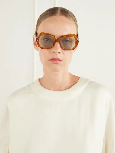 Jacques Marie Mage Perreti butterfly-frame acetate sunglasses - yellow - One Size | Thumbnail 2 Jacques Marie Mage Perreti butterfly-frame acetate sunglasses - yellow - One Size | Thumbnail 2