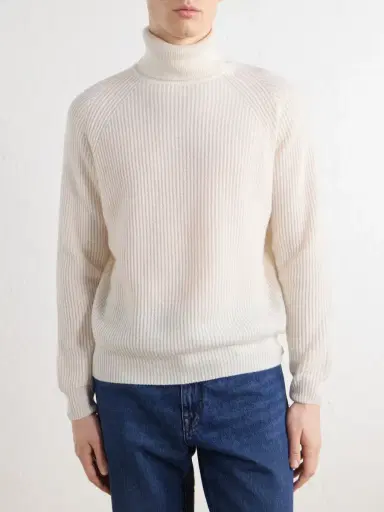 Canali Ribbed Cashmere Rollneck Sweater - Men | Thumbnail 3 Canali Ribbed Cashmere Rollneck Sweater - Men | Thumbnail 3