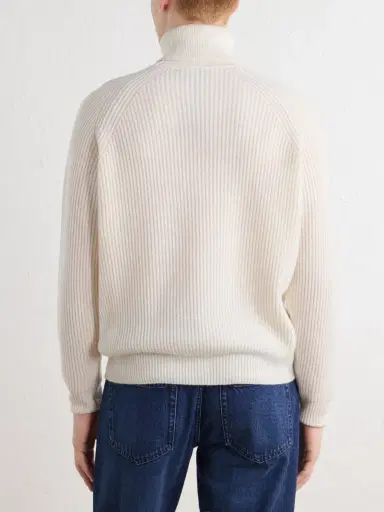 Canali Ribbed Cashmere Rollneck Sweater - Men | Thumbnail 4 Canali Ribbed Cashmere Rollneck Sweater - Men | Thumbnail 4