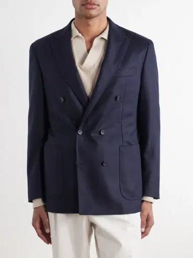Canali Kei Double-Breasted Wool and Silk-Blend Blazer - Men | Thumbnail 3 Canali Kei Double-Breasted Wool and Silk-Blend Blazer - Men | Thumbnail 3