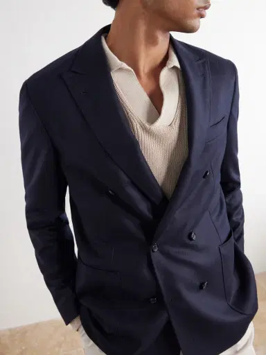 Canali Kei Double-Breasted Wool and Silk-Blend Blazer - Men | Thumbnail 5 Canali Kei Double-Breasted Wool and Silk-Blend Blazer - Men | Thumbnail 5