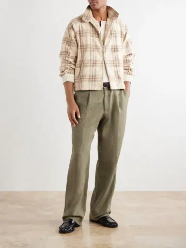 Kardo Stanley Embroidered Checked Cotton Bomber Jacket - Men | Thumbnail 2 Kardo Stanley Embroidered Checked Cotton Bomber Jacket - Men | Thumbnail 2