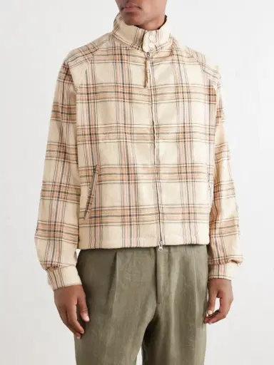 Kardo Stanley Embroidered Checked Cotton Bomber Jacket - Men | Thumbnail 3 Kardo Stanley Embroidered Checked Cotton Bomber Jacket - Men | Thumbnail 3