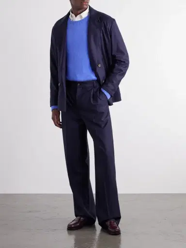 De Bonne Facture Grandad Wide-Leg Virgin Wool Trousers - Men | Thumbnail 2 De Bonne Facture Grandad Wide-Leg Virgin Wool Trousers - Men | Thumbnail 2