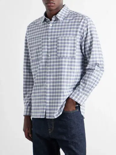A.P.C. Malcom Checked Organic Cotton Shirt - Men | Thumbnail 3 A.P.C. Malcom Checked Organic Cotton Shirt - Men | Thumbnail 3