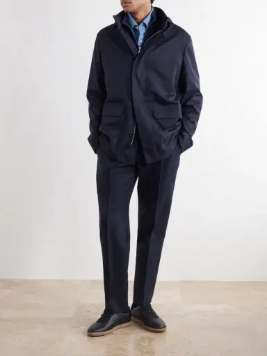 Zegna Twill Hooded Coat - Men | Thumbnail 2 Zegna Twill Hooded Coat - Men | Thumbnail 2