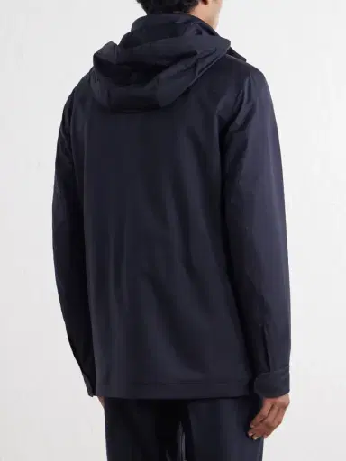 Zegna Twill Hooded Coat - Men | Thumbnail 4 Zegna Twill Hooded Coat - Men | Thumbnail 4