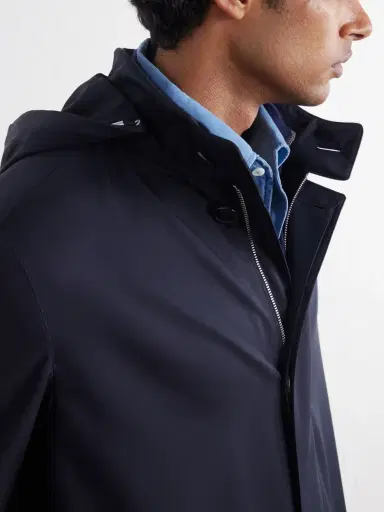 Zegna Twill Hooded Coat - Men | Thumbnail 5 Zegna Twill Hooded Coat - Men | Thumbnail 5