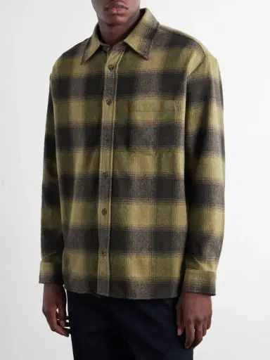 A.P.C. Malaury Checked Wool-Blend Flannel Shirt - Men | Thumbnail 3 A.P.C. Malaury Checked Wool-Blend Flannel Shirt - Men | Thumbnail 3