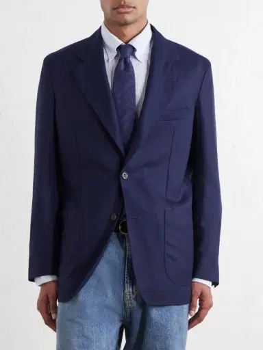 Drake's Virgin Wool Canvas Blazer - Men | Thumbnail 3 Drake's Virgin Wool Canvas Blazer - Men | Thumbnail 3