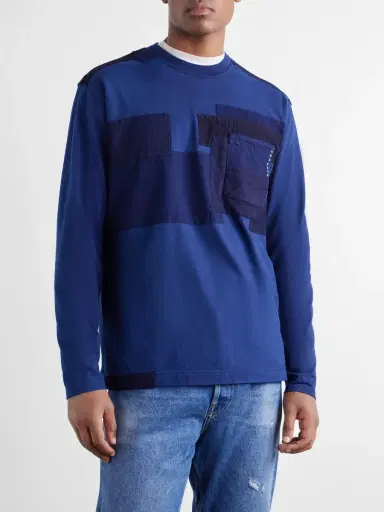 Blue Blue Japan Nenrin Patchwork Cotton-Jersey T-Shirt - Men | Thumbnail 3 Blue Blue Japan Nenrin Patchwork Cotton-Jersey T-Shirt - Men | Thumbnail 3