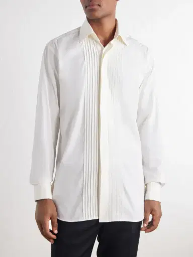 Favourbrook Classic-Collar Pintucked Cotton-Poplin Tuxedo Shirt - Men | Thumbnail 5 Favourbrook Classic-Collar Pintucked Cotton-Poplin Tuxedo Shirt - Men | Thumbnail 5