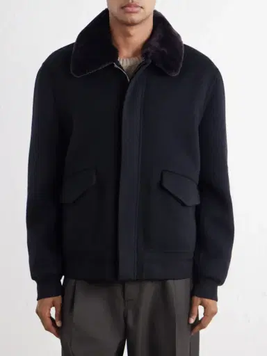 Gabriela Hearst James Shearling-Trimmed Cashmere Bomber Jacket - Men | Thumbnail 3 Gabriela Hearst James Shearling-Trimmed Cashmere Bomber Jacket - Men | Thumbnail 3