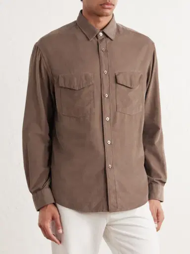 Canali Cotton-Corduroy Shirt - Men | Thumbnail 3 Canali Cotton-Corduroy Shirt - Men | Thumbnail 3