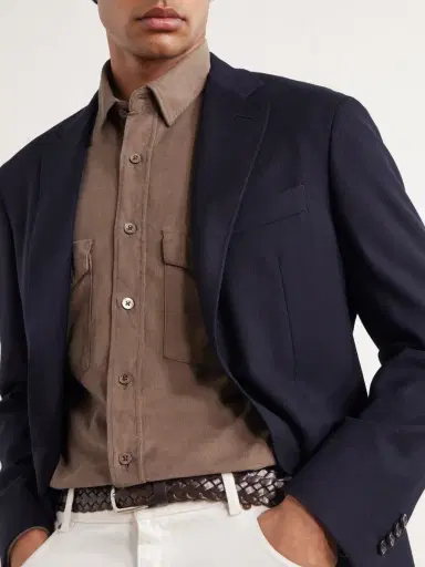 Canali Cotton-Corduroy Shirt - Men | Thumbnail 5 Canali Cotton-Corduroy Shirt - Men | Thumbnail 5