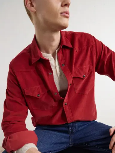 Canali Cotton-Corduroy Shirt - Men | Thumbnail 5 Canali Cotton-Corduroy Shirt - Men | Thumbnail 5