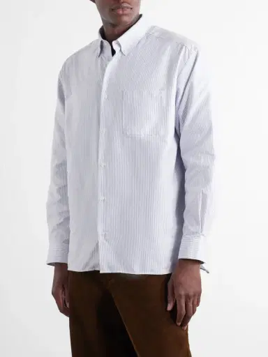A.P.C. Mateo Striped Logo-Embroidered Cotton-Poplin Shirt - Men | Thumbnail 3 A.P.C. Mateo Striped Logo-Embroidered Cotton-Poplin Shirt - Men | Thumbnail 3