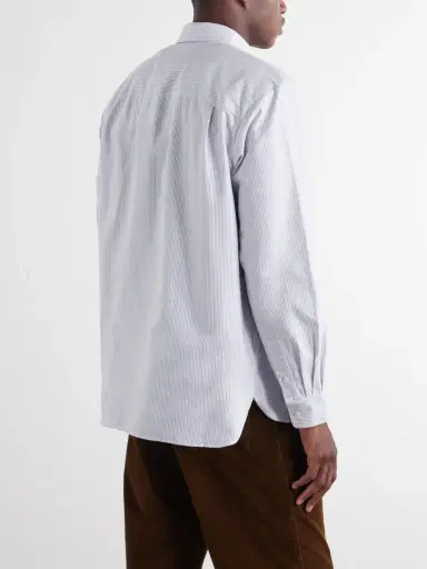 A.P.C. Mateo Striped Logo-Embroidered Cotton-Poplin Shirt - Men | Thumbnail 4 A.P.C. Mateo Striped Logo-Embroidered Cotton-Poplin Shirt - Men | Thumbnail 4