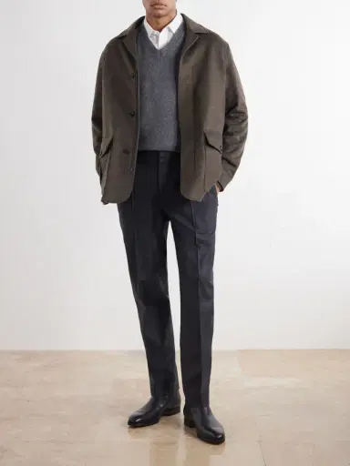 Zegna Straight-Leg Wool, Cashmere and Silk-Blend Trousers - Men | Thumbnail 2 Zegna Straight-Leg Wool, Cashmere and Silk-Blend Trousers - Men | Thumbnail 2