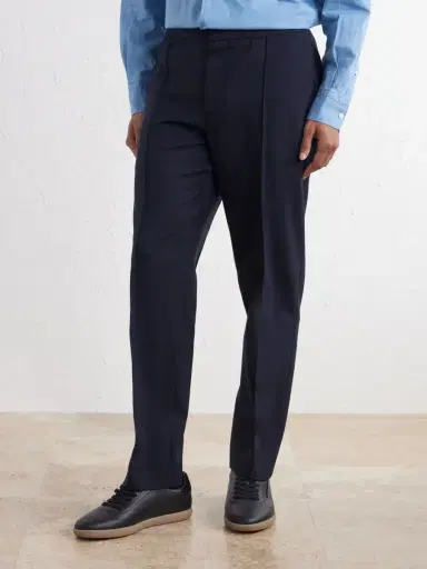 Zegna Tapered Pleated Wool-Canvas Trousers - Men | Thumbnail 3 Zegna Tapered Pleated Wool-Canvas Trousers - Men | Thumbnail 3