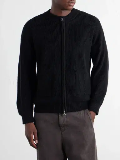 FrizmWORKS Ribbed Wool-Blend Zip-Up Sweater - Men | Thumbnail 3 FrizmWORKS Ribbed Wool-Blend Zip-Up Sweater - Men | Thumbnail 3
