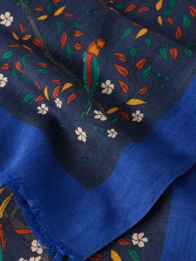 Drake's Printed Wool Gauze Scarf - Men | Thumbnail 4 Drake's Printed Wool Gauze Scarf - Men | Thumbnail 4