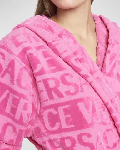 Versace I Heart Baroque Hooded Short Bathrobe | Thumbnail 5 Versace I Heart Baroque Hooded Short Bathrobe | Thumbnail 5
