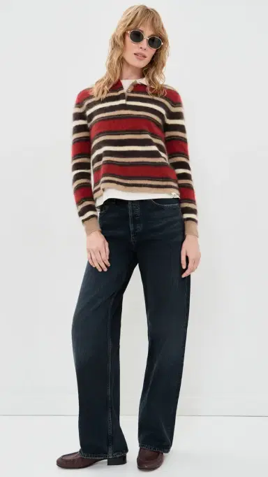 Guest In Residence Grizzly Cropped Cashmere Rugby Pullover | Thumbnail 5 Guest In Residence Grizzly Cropped Cashmere Rugby Pullover | Thumbnail 5