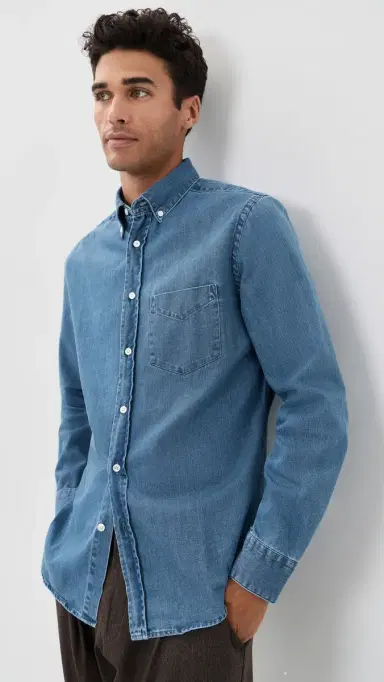 Portuguese Flannel Denim Shirt | Thumbnail 2 Portuguese Flannel Denim Shirt | Thumbnail 2
