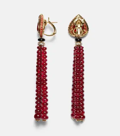 Marina B Lupa 18kt gold drop earrings with gemstones and diamonds | Thumbnail 2 Marina B Lupa 18kt gold drop earrings with gemstones and diamonds | Thumbnail 2