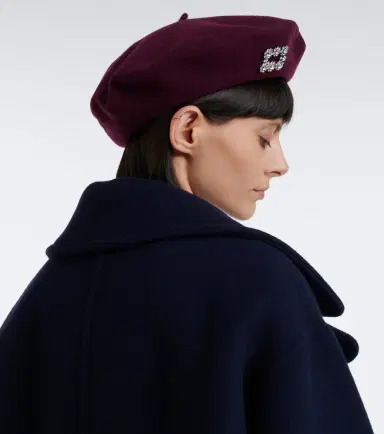 Roger Vivier Crystal-embellished wool beret | Thumbnail 4 Roger Vivier Crystal-embellished wool beret | Thumbnail 4